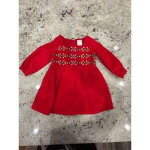 Hanna Andersson Red Smocked‎ Embroidered Dress Toddler 2T